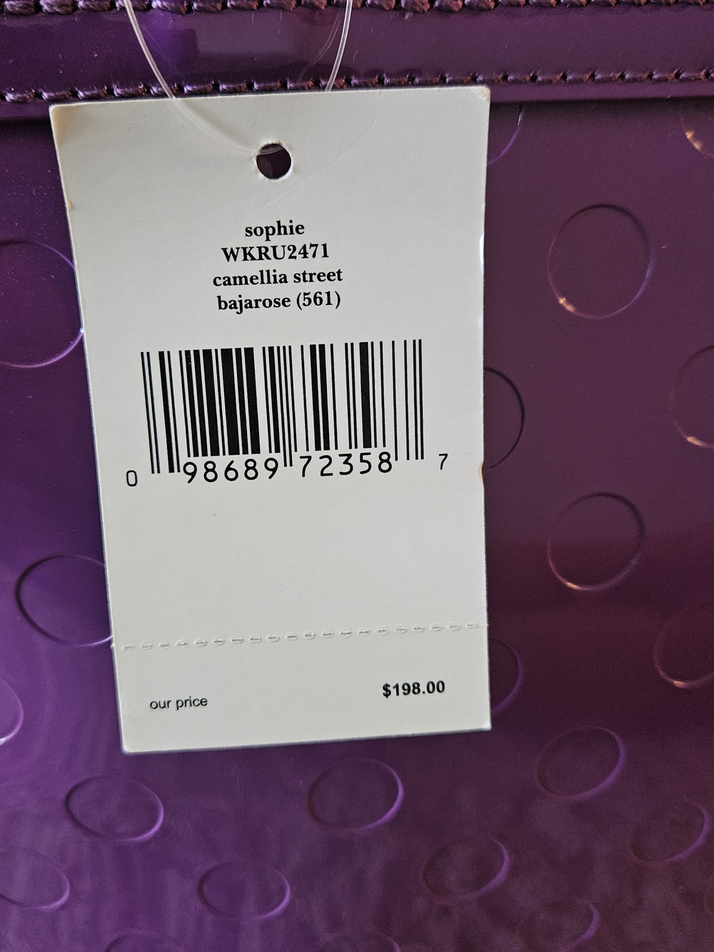 New Kate Spade Sophie Camellia Street Purple Tote Bag - Picture 5 of 7